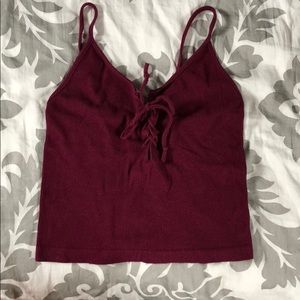 stretchy, comfortable tie up crop top